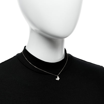 Van Cleef & Arpels 18K Yellow Gold Mother of Pearl Sweet Alhambra Butterfly Pendant Necklace 2 of 6