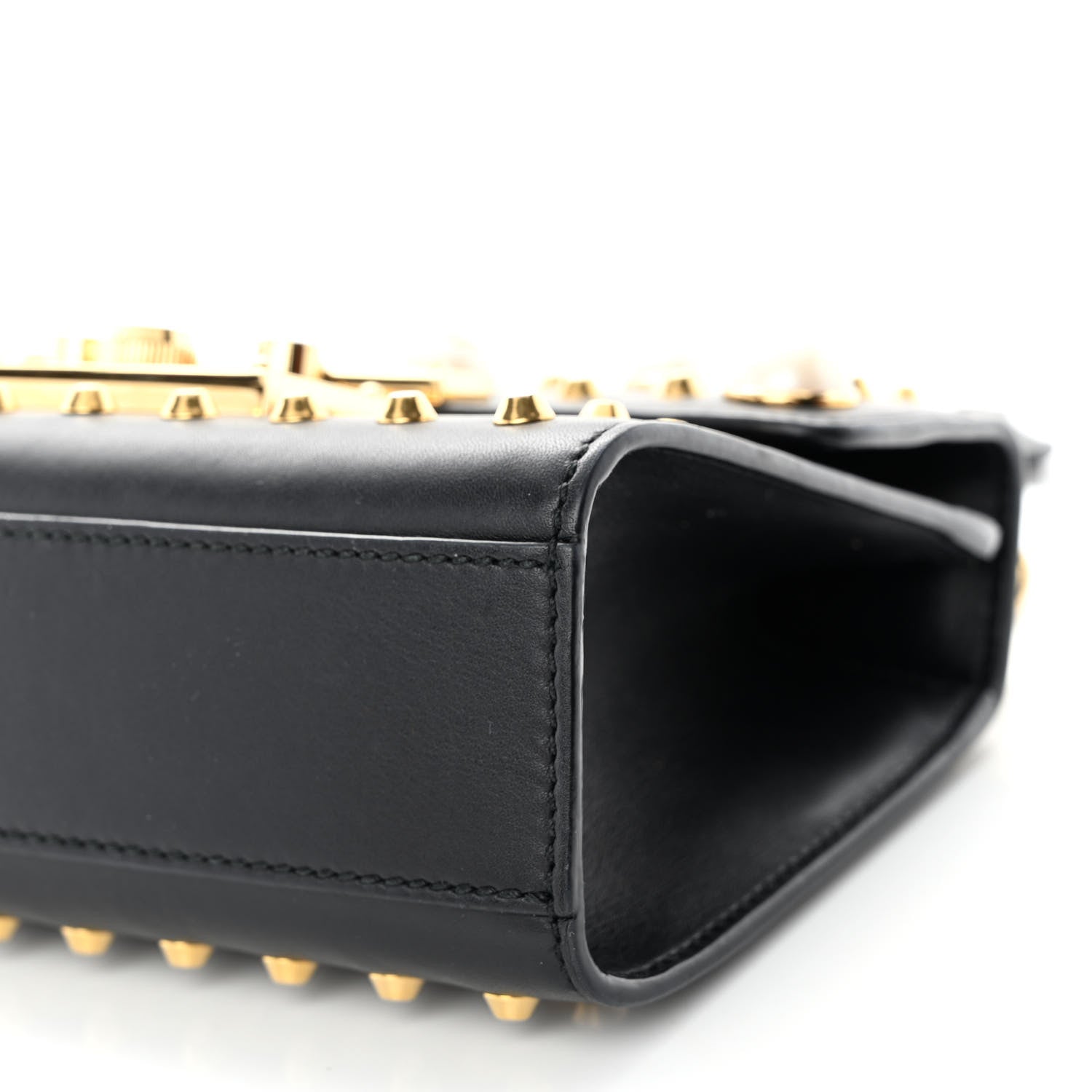 Gucci Calfskin Studded Small Padlock Shoulder Bag Black 10 of 11