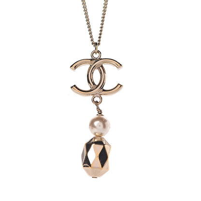 Chanel Pearl CC Drop Necklace Gold 4 of 6