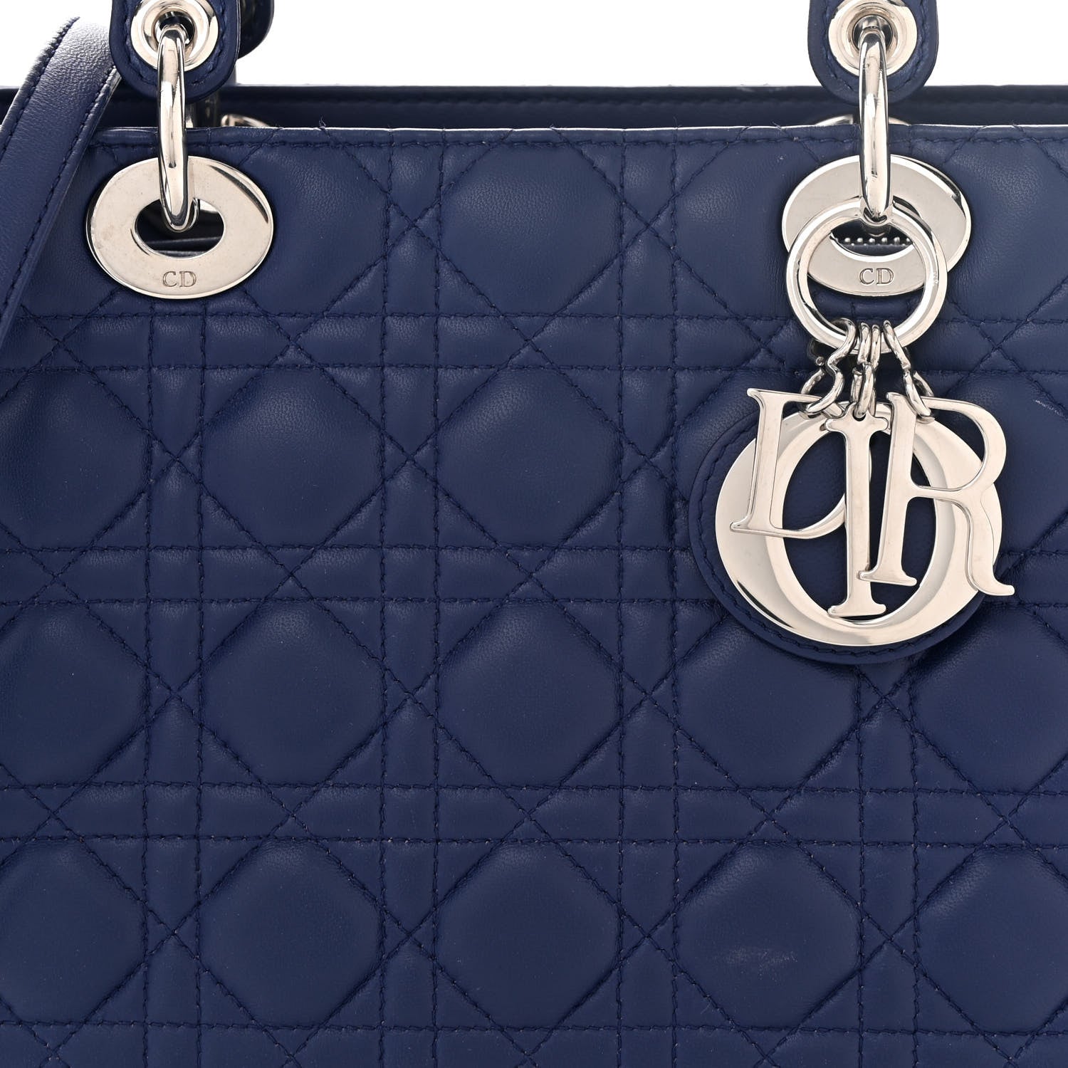 Christian Dior Lambskin Cannage Medium Lady Dior Blue 8 of 12
