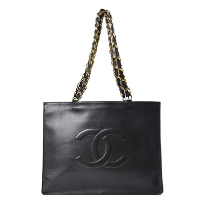 Chanel Lambskin CC Tote Black 1 of 15
