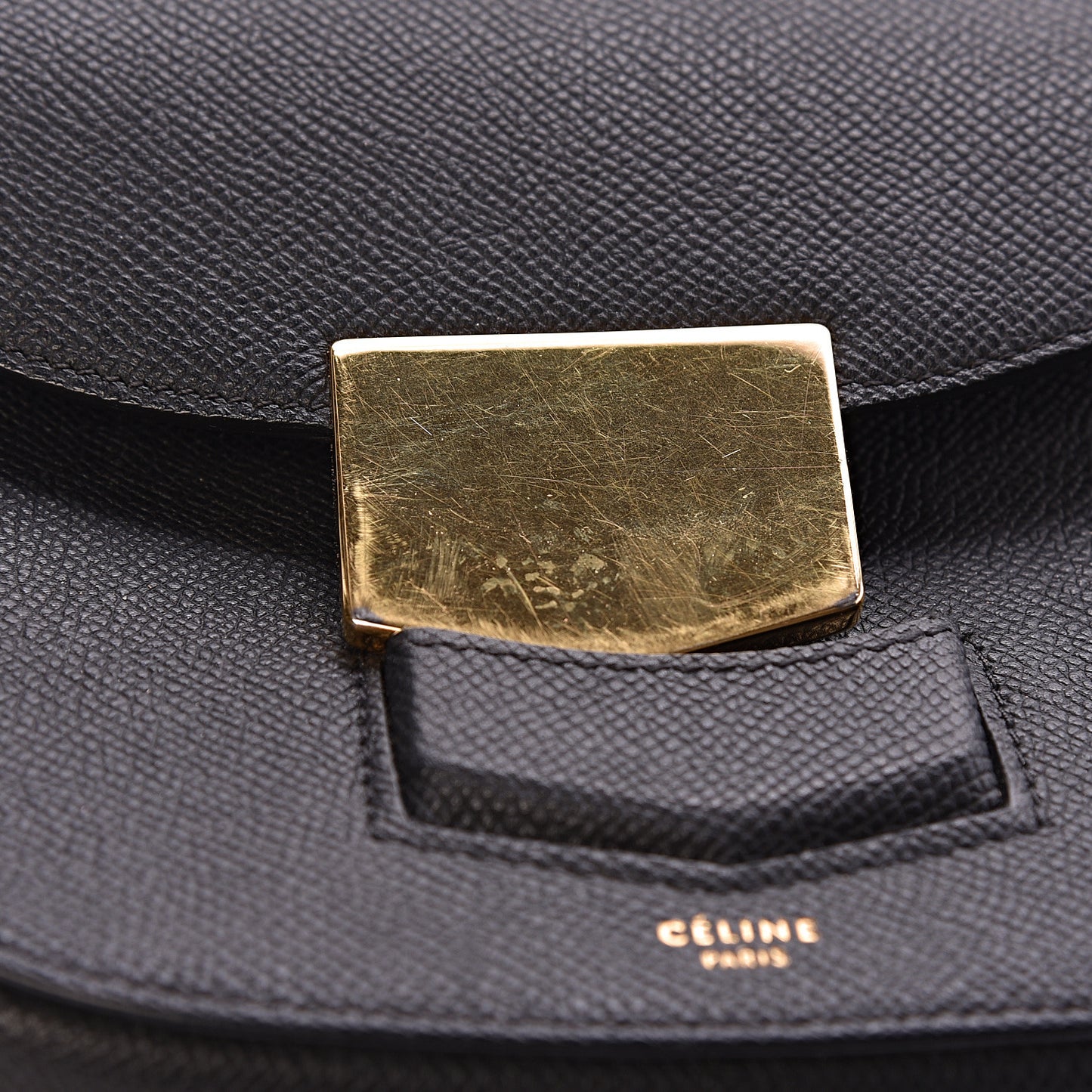 Grained Calfskin Small Trotteur Black