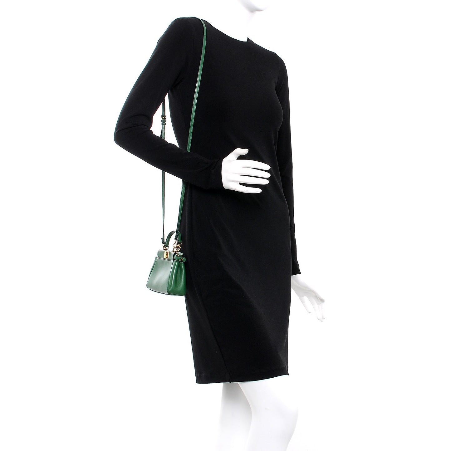 Shiny Nappa Micro Peekaboo Iconic Satchel Verde Smeraldo
