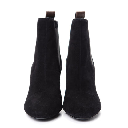 Louis Vuitton Suede Monogram Uniformes Cap Toe Chelsea 80mm Ankle Boots 35 Black 2 of 9