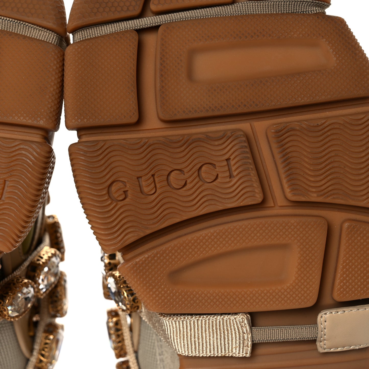 X SEGA Mesh Canvas Calfskin Removable Crystals Flashtrek Sneakers 37.5 Mystic White Oatmeal Sand Storm