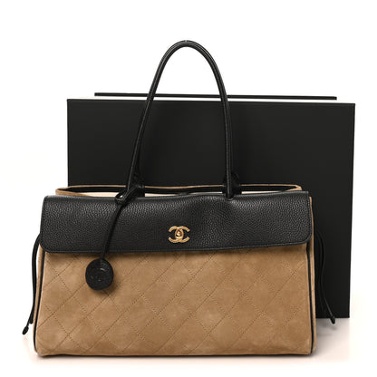 Chanel Grained Calfskin Suede Urban Essentials Large Shopping Bag Dark Beige Black Dark Beige Black 20 of 20