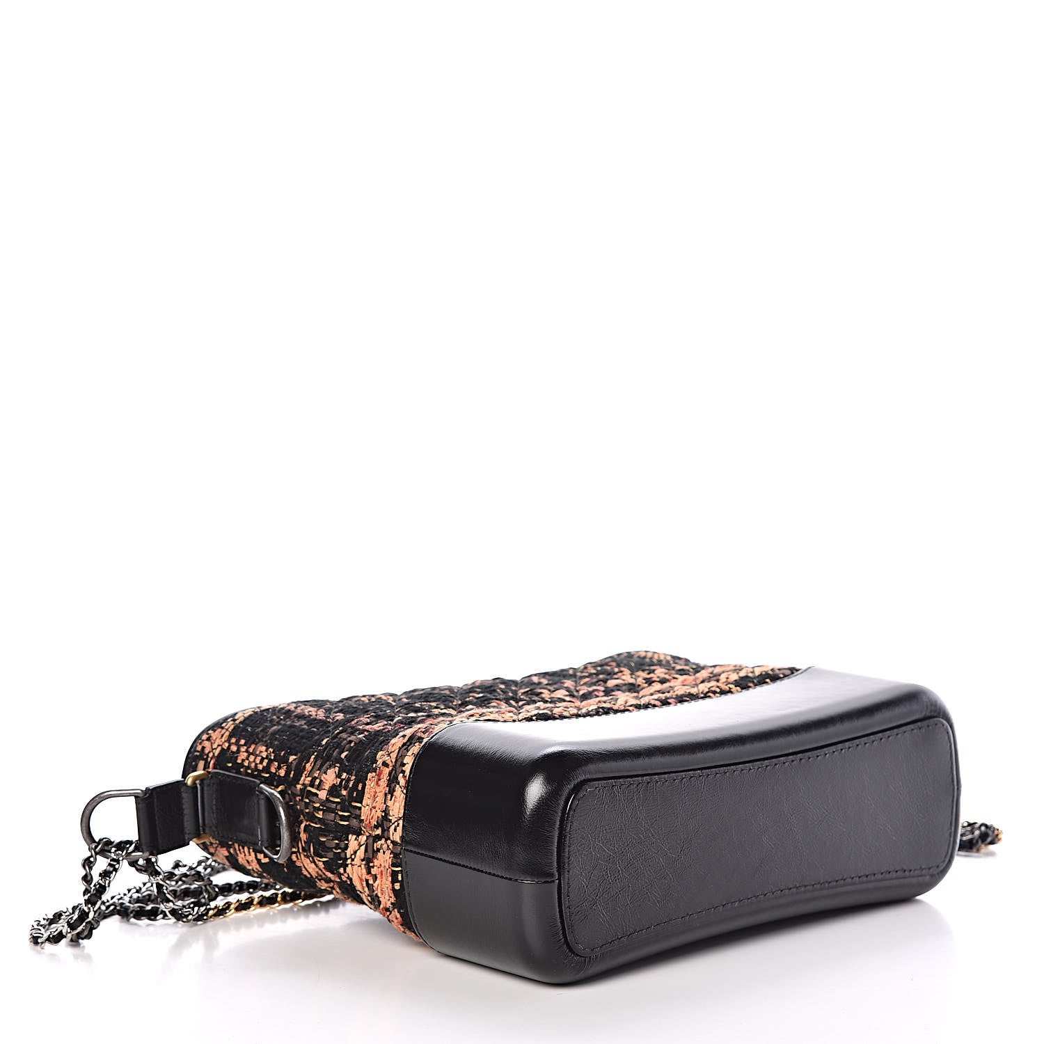 Chanel Tweed Calfskin Medium Gabrielle Hobo Black Brown 4 of 10