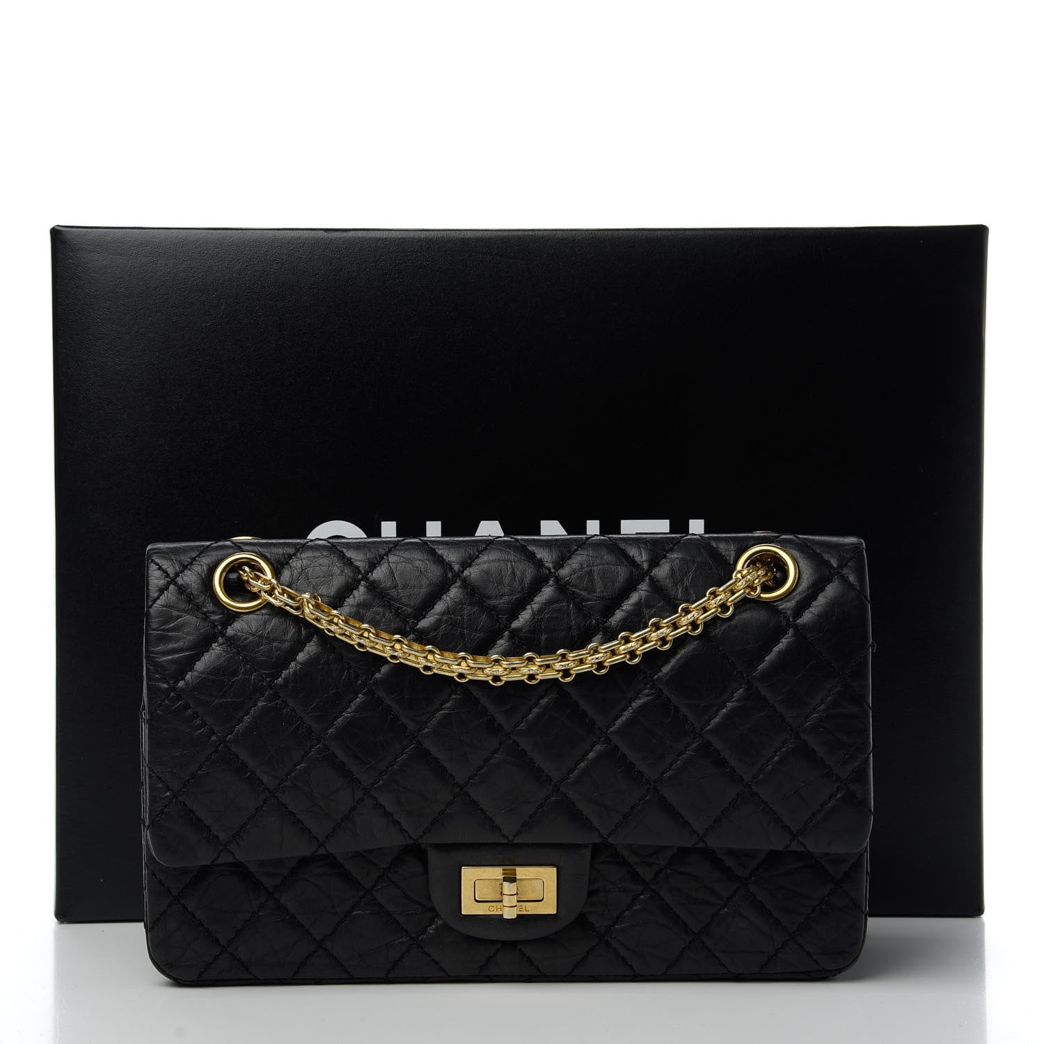 Chanel Aged Calfskin Quilted 2.55 Reissue 225 Flap Black 11 of 12