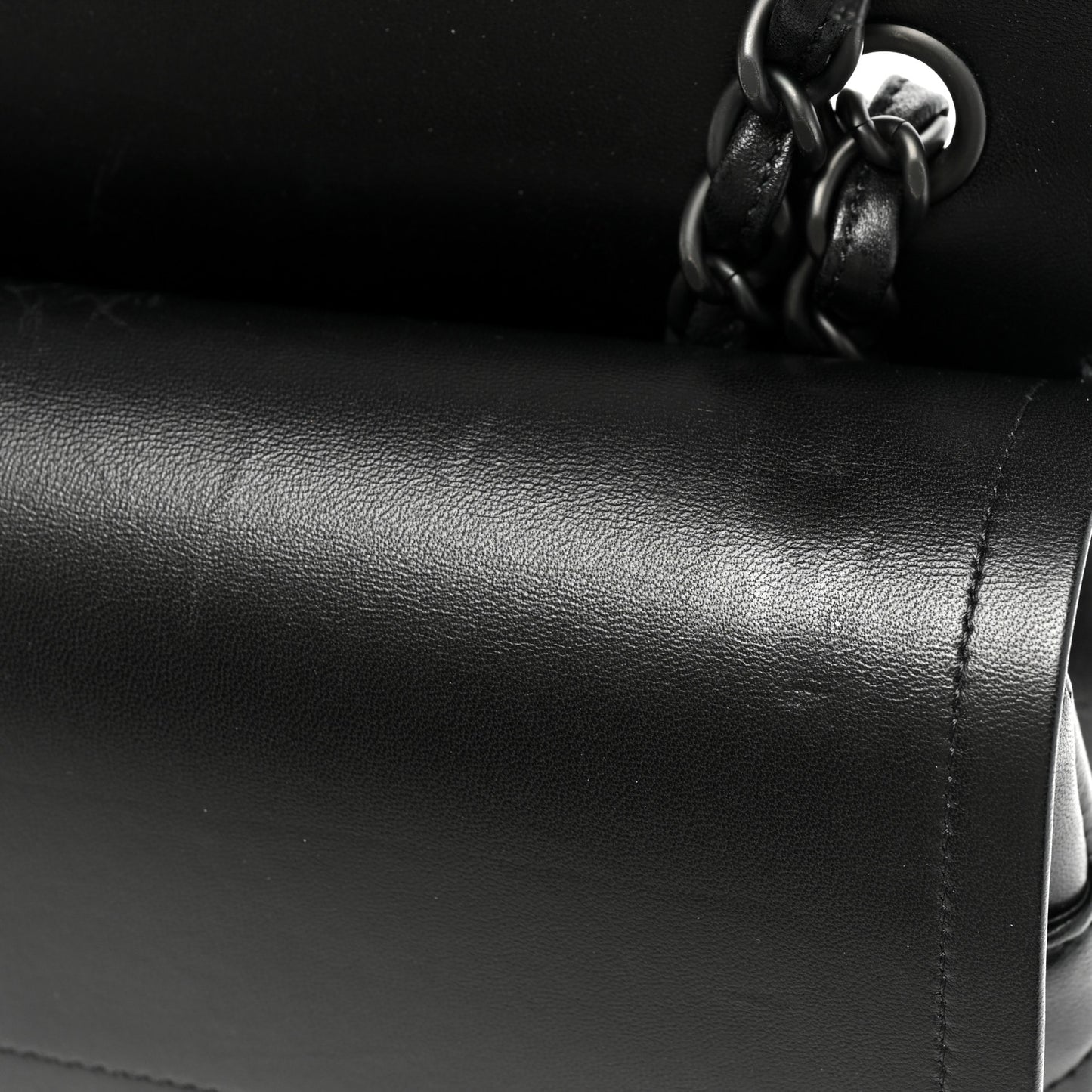 Lambskin Quilted Jumbo Double Flap So Black