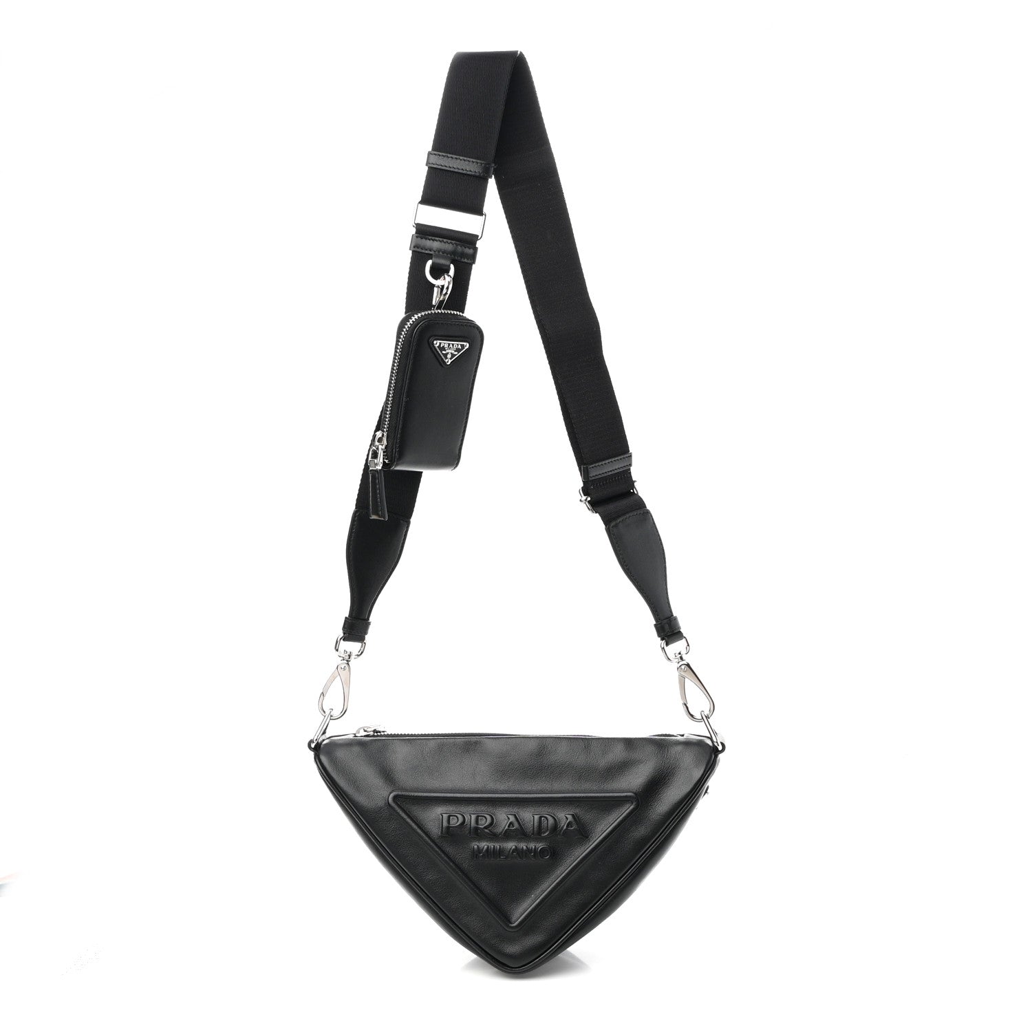 Prada Grace Lux Triangle Shoulder Bag Black 1 of 10