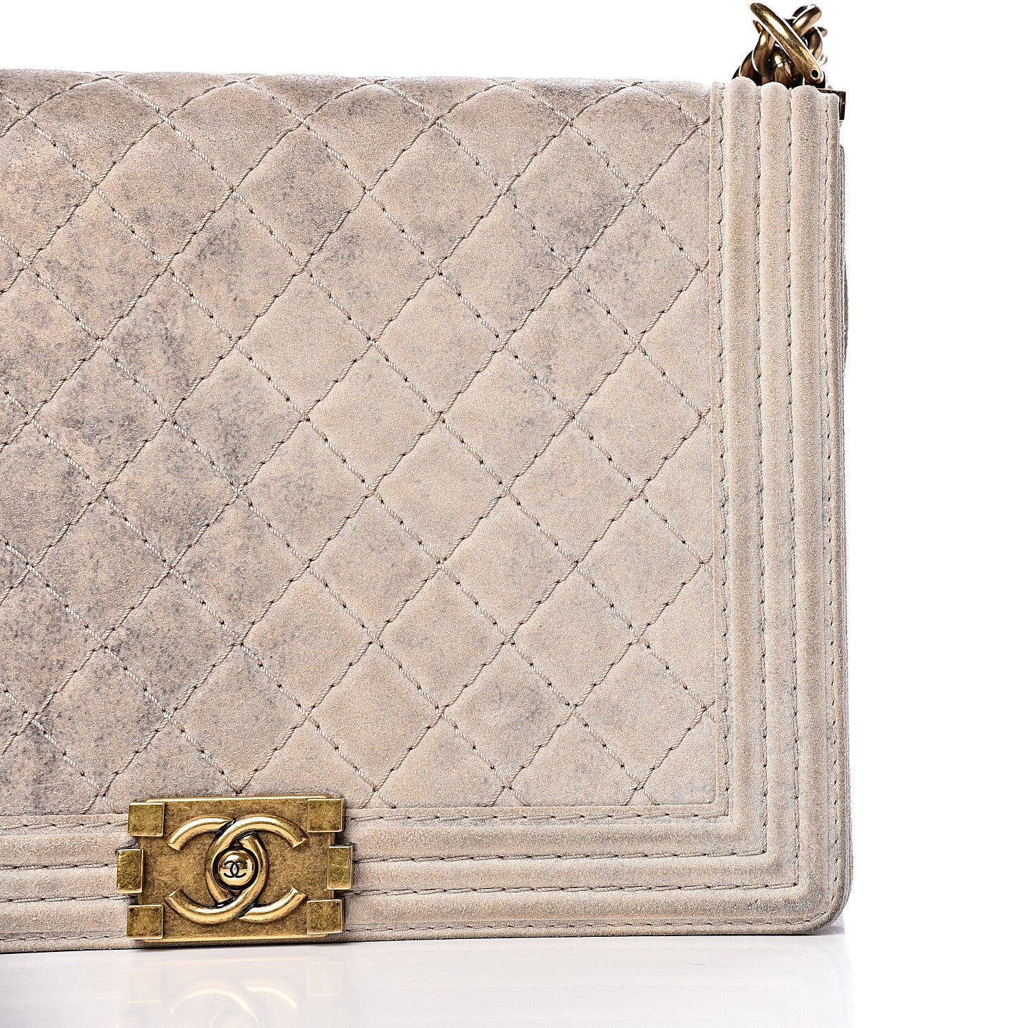 Chanel Iridescent Calfskin Quilted Large Boy Flap Beige 15 of 18