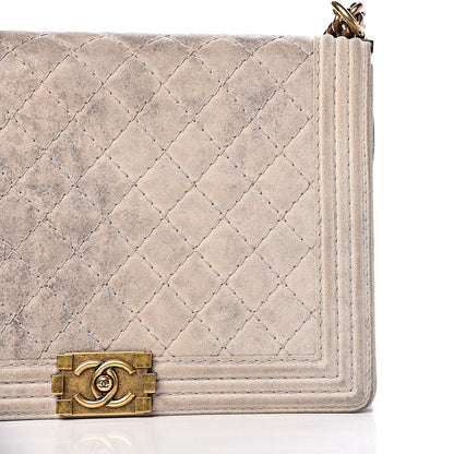Chanel Iridescent Calfskin Quilted Large Boy Flap Beige 15 of 18