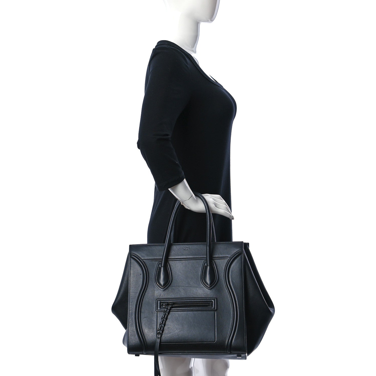 Celine Smooth Calfskin Medium Phantom Luggage Black 3 of 12