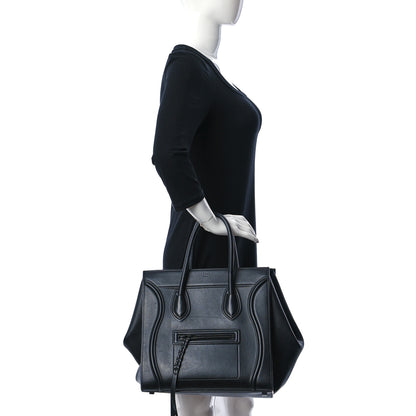 Celine Smooth Calfskin Medium Phantom Luggage Black 3 of 12