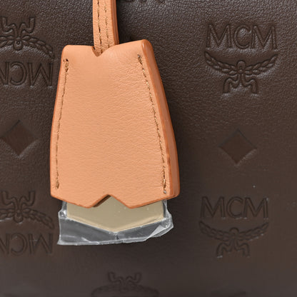 MCM Calfskin Ottomar Monogram Essential Boston Bag Chestnut 8 of 8