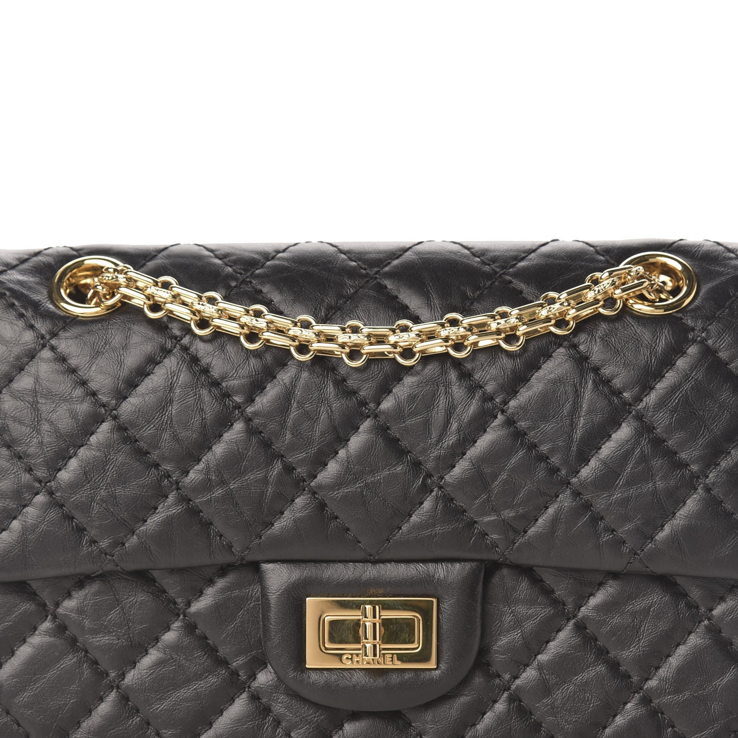 Chanel Aged Calfskin Quilted 2.55 Reissue Mini Flap Black 10 of 11