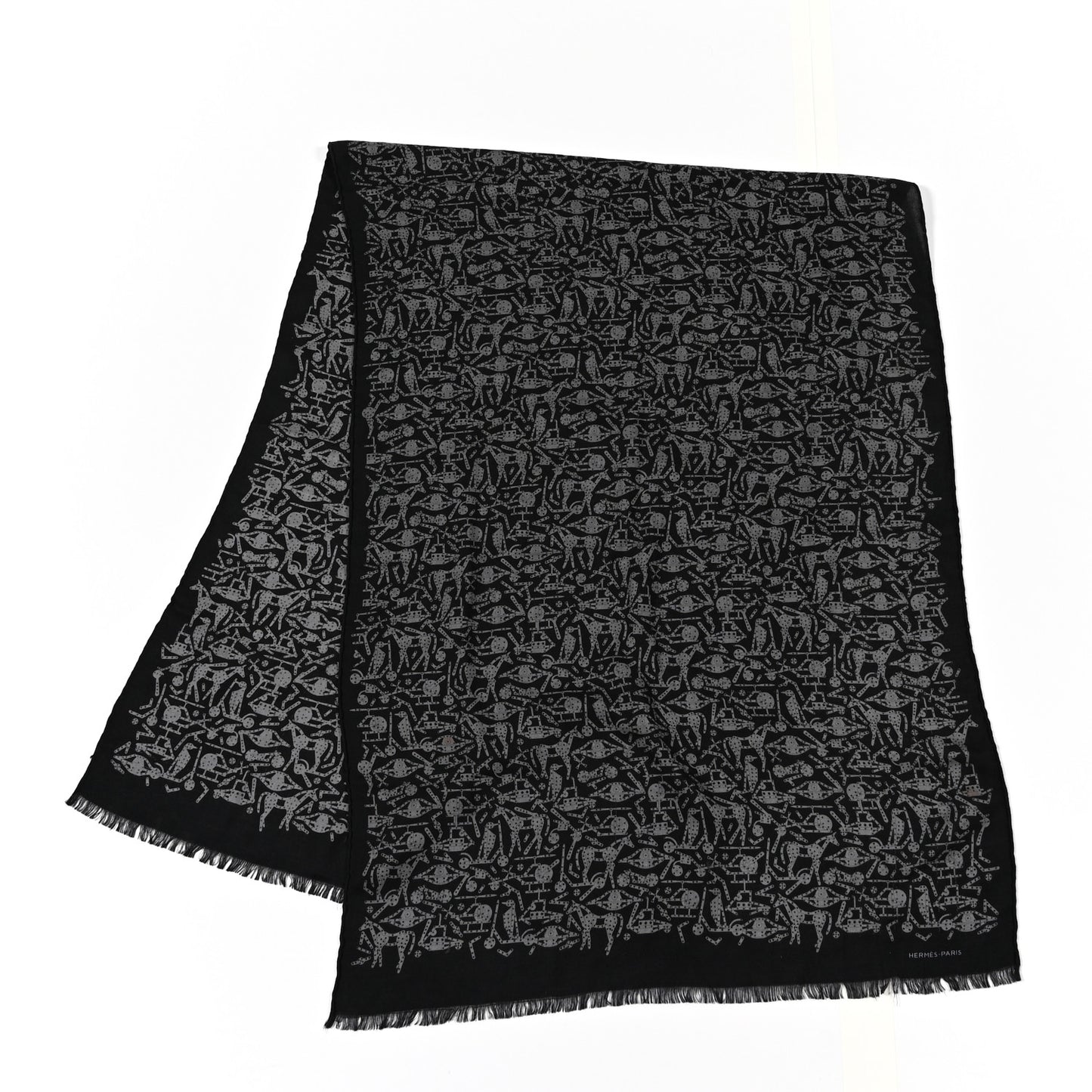 Silk Cashmere Stole Black