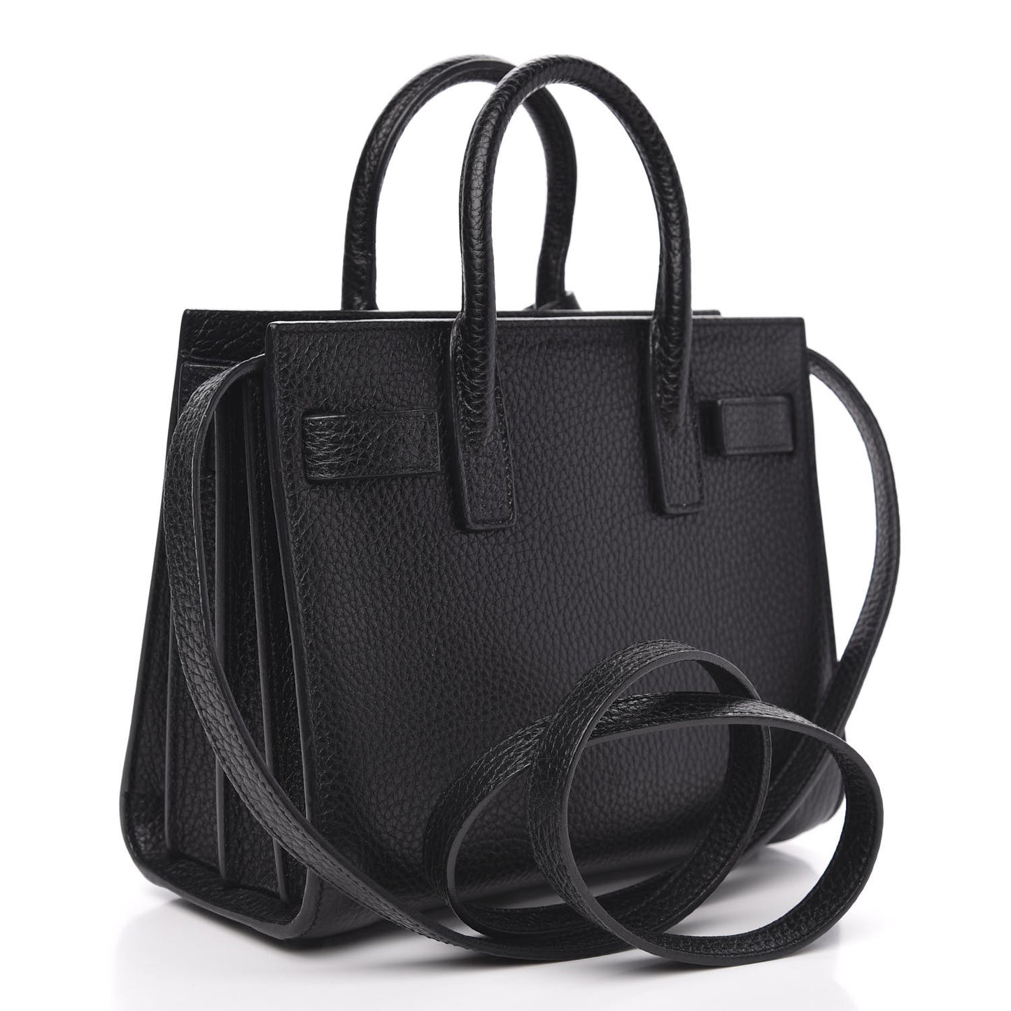 Grained Calfskin Nano Sac De Jour Black
