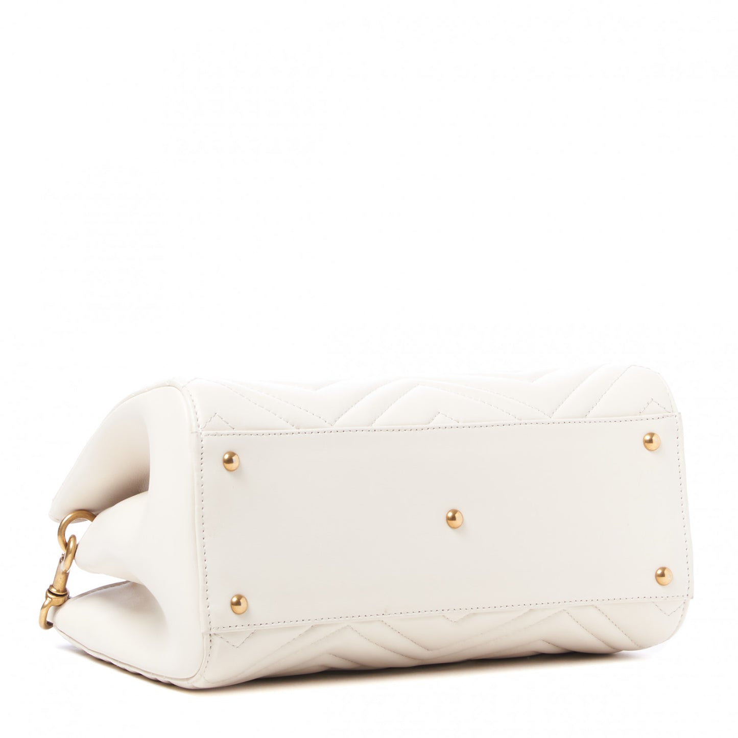 Calfskin Matelasse Small GG Marmont Tote White