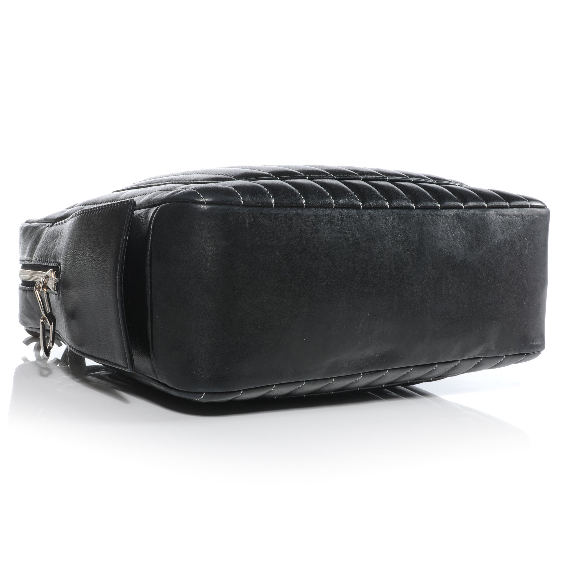 Chanel Lambskin Vertical Quilted Mademoiselle Camera Case Black 4 of 9