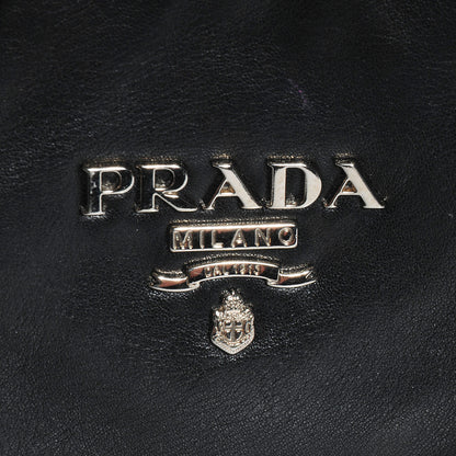 Prada Soft Calf Pleated Hobo Nero Black 7 of 15
