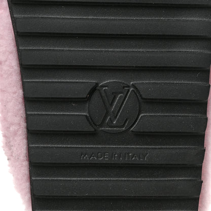 Louis Vuitton Shearling Calfskin Paseo Flat Comfort Sandal 37 Pink 6 of 8