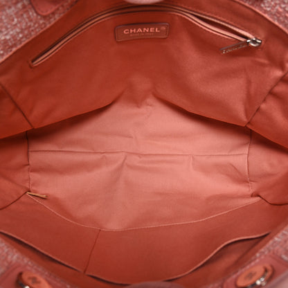 Chanel Straw Lurex Small Deauville Tote Pink 5 of 10