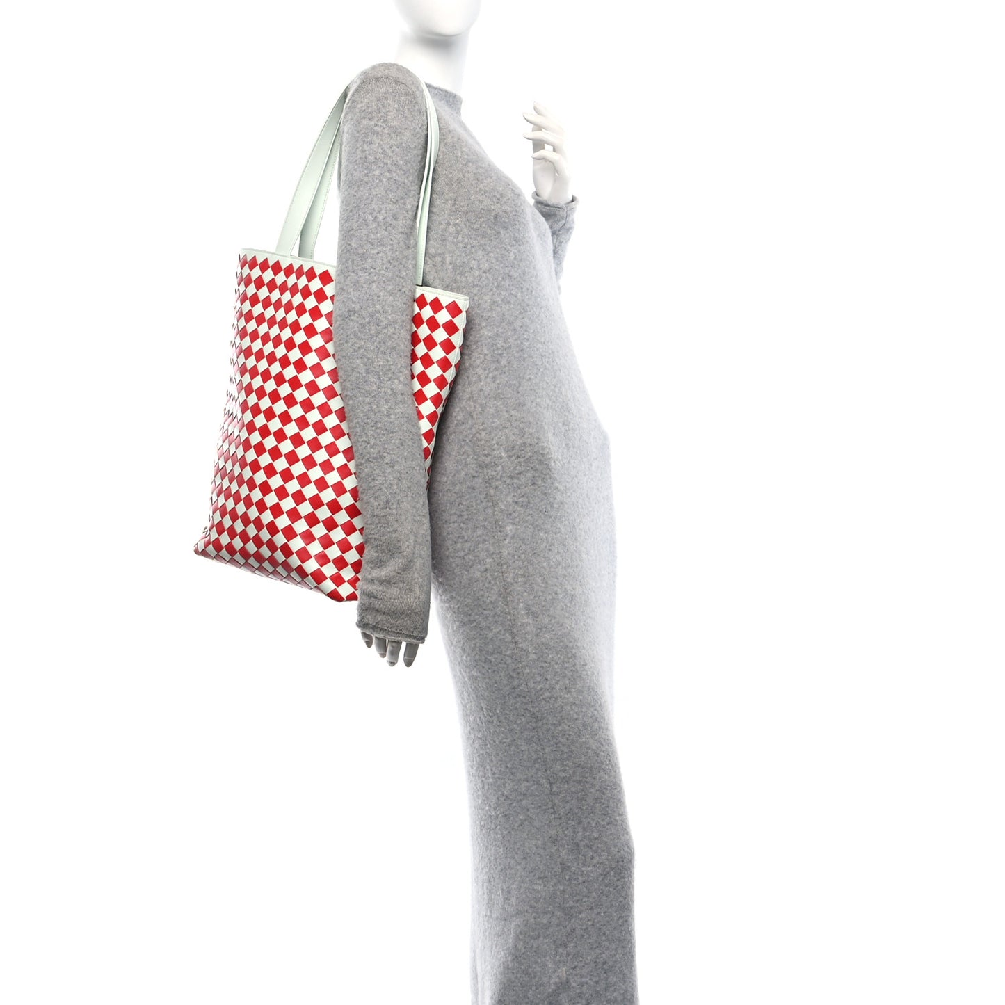 Nappa Intrecciato Check Avenue Tote Glacier Vernis