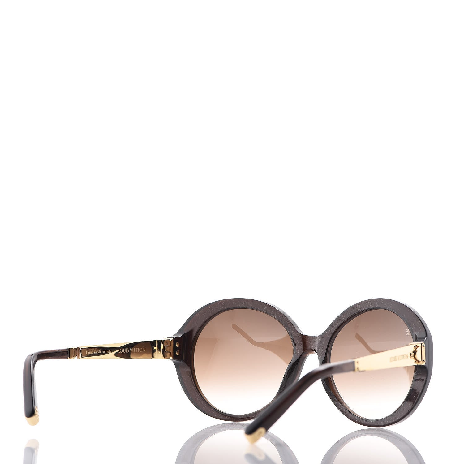 Louis Vuitton Petit Soupcon Rond Sunglasses Z0490W Brown Glitter 4 of 9