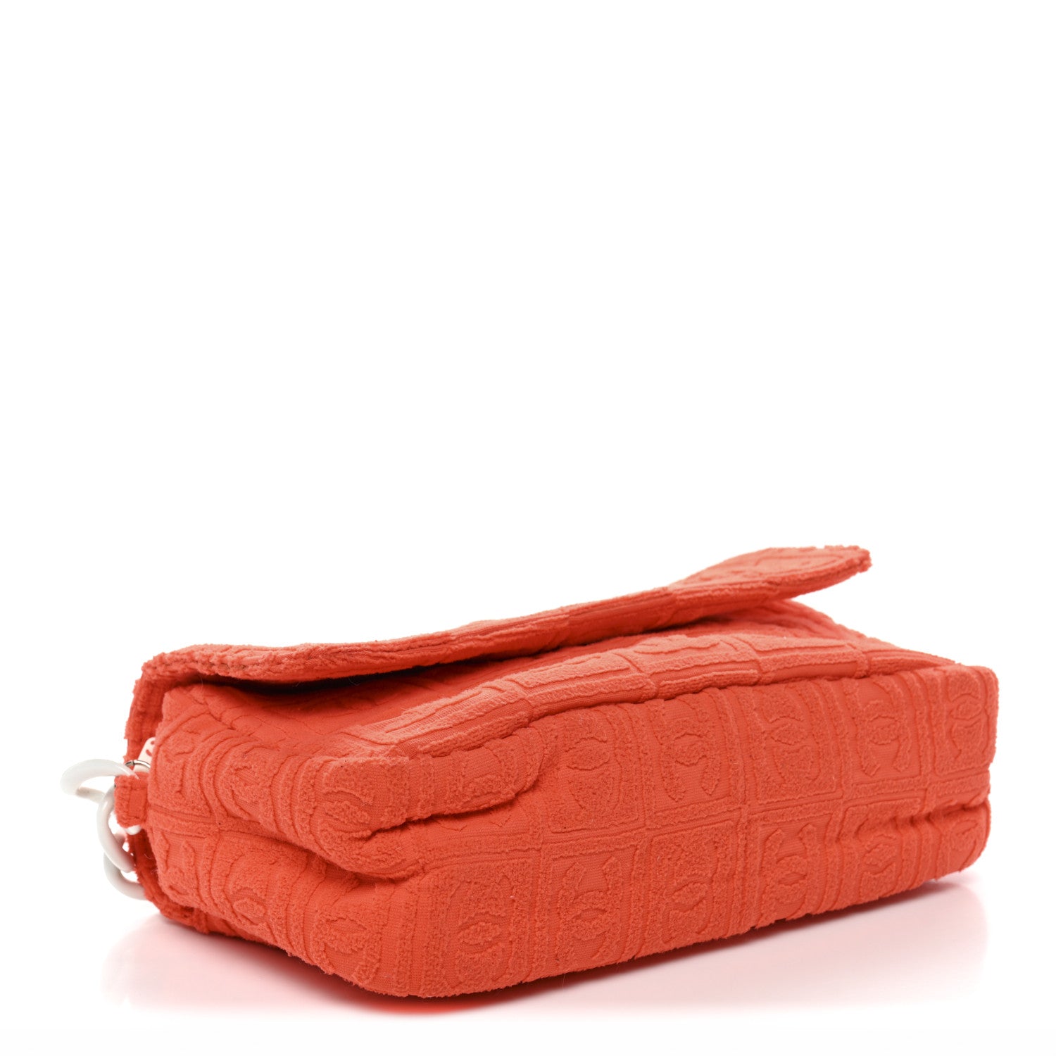 Chanel Terry Cloth CC Medium Single Flap Orange 4 of 12