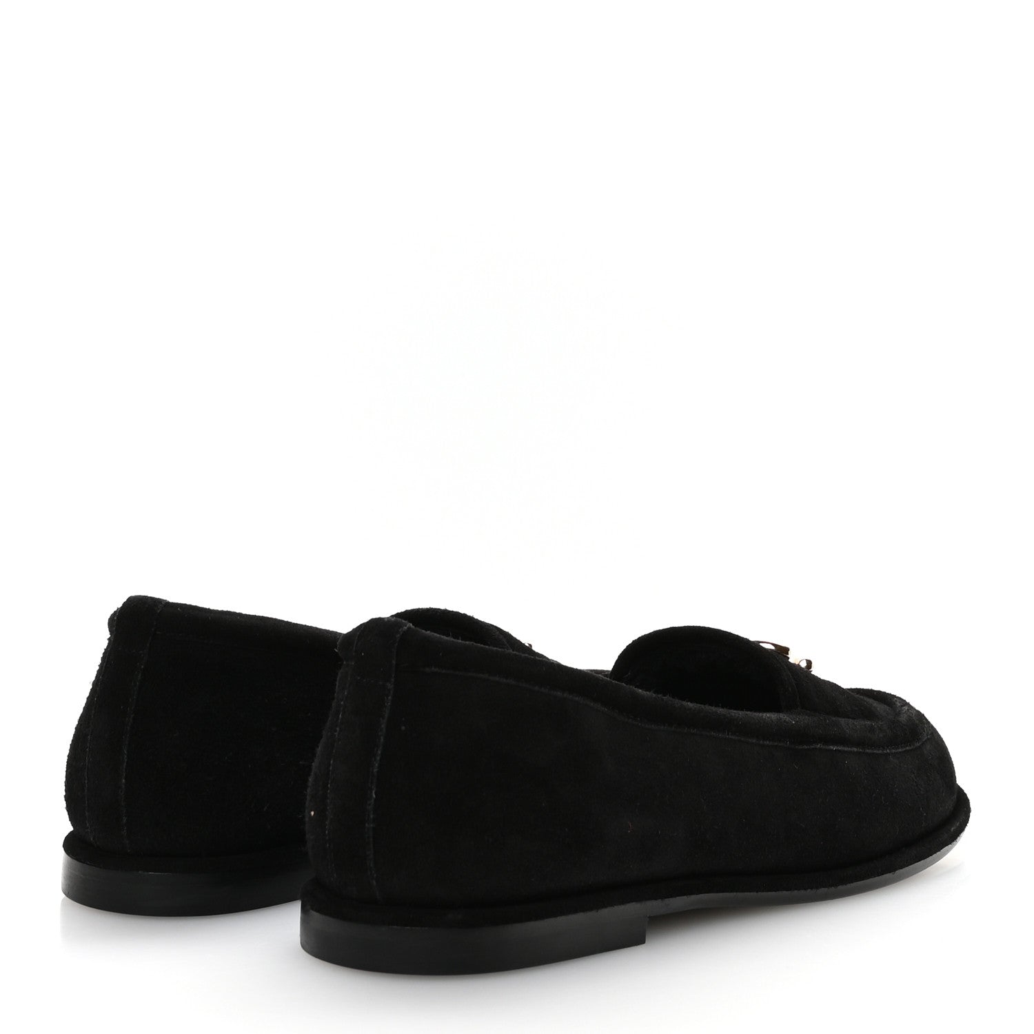 Chanel Suede Calfskin CC Mocassins 38 Black 5 of 9