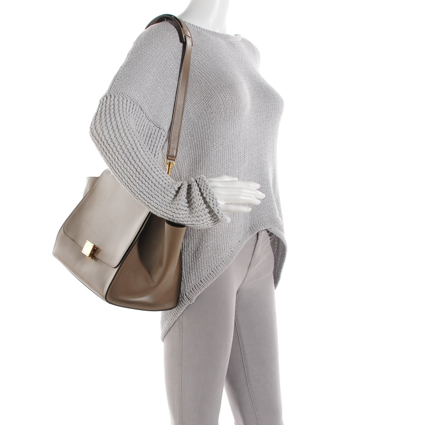 Smooth Calfskin Medium Trapeze Taupe