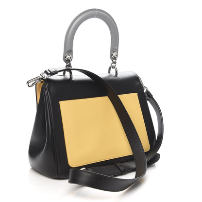 Christian Dior Smooth Calfskin Small Tri-Color Be Dior Flap Black Grey Yellow 3 of 11