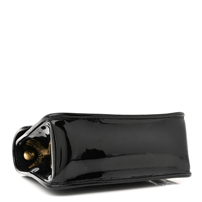 Chanel Patent Quilted Mini Graphic Catch Flap Black 4 of 12
