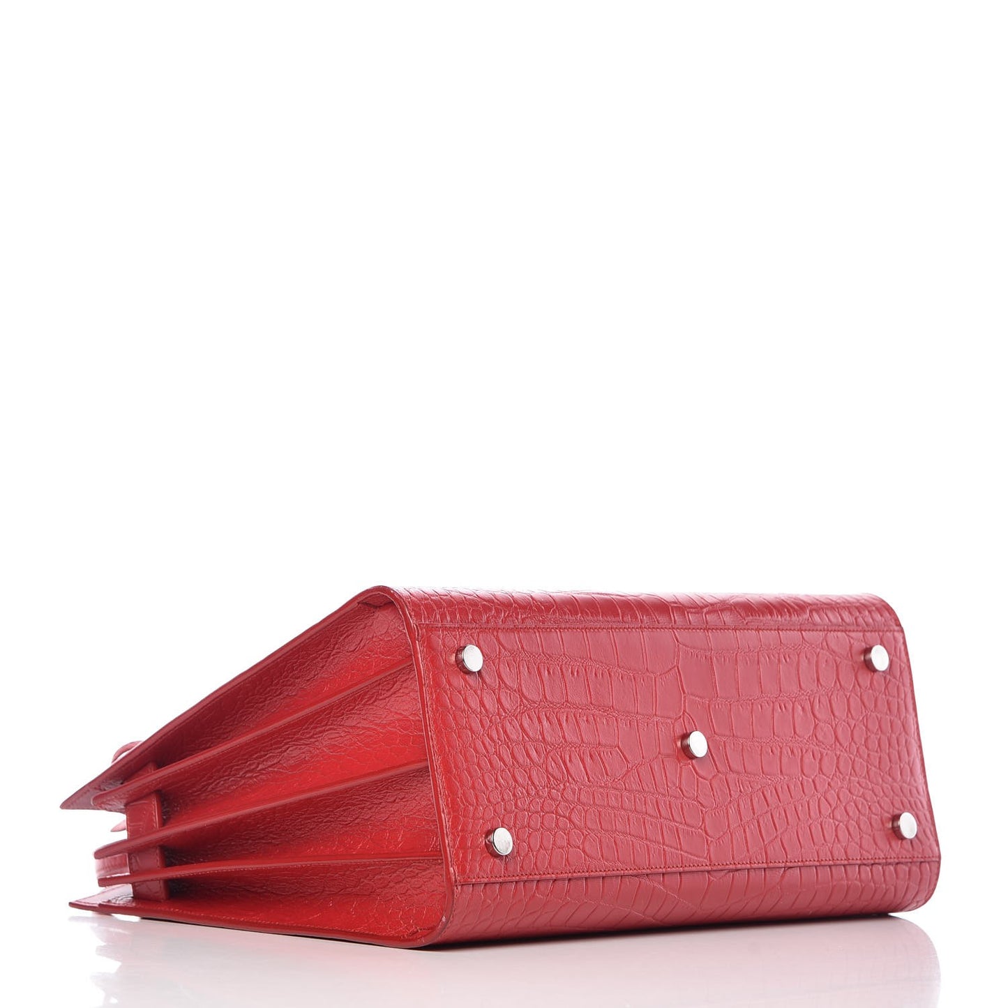 Calfskin Crocodile Embossed Small Sac De Jour Eros Red