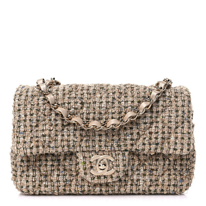 Chanel Tweed Quilted Mini Rectangular Flap Beige 1 of 9