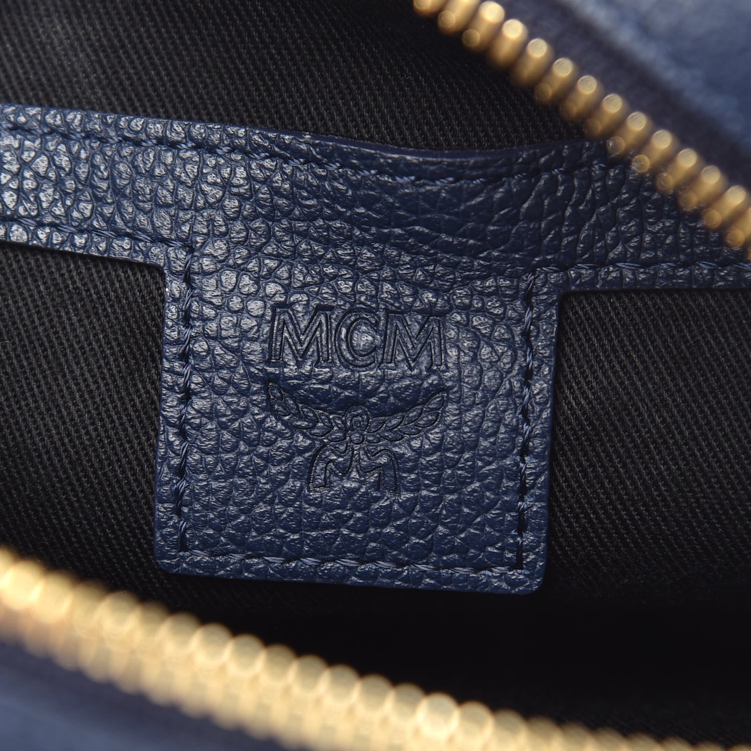 MCM Visetos Grained Calfskin Tech Crossbody Cognac Navy 6 of 8