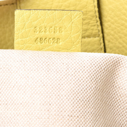 Gucci Calfskin Large Bamboo Shopper Tote Citrus 7 of 8