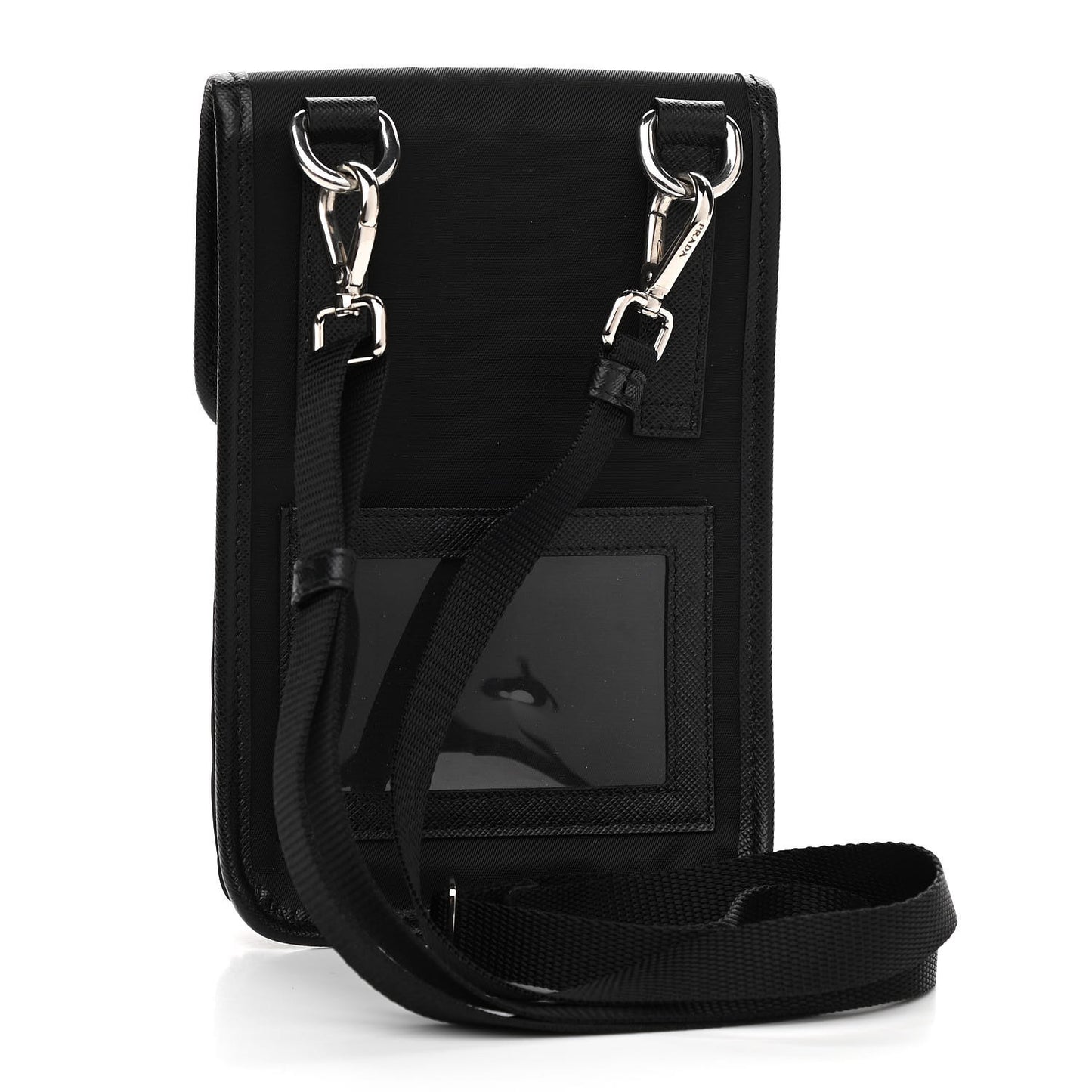 Tessuto Nylon Saffiano Phone Case Crossbody Black