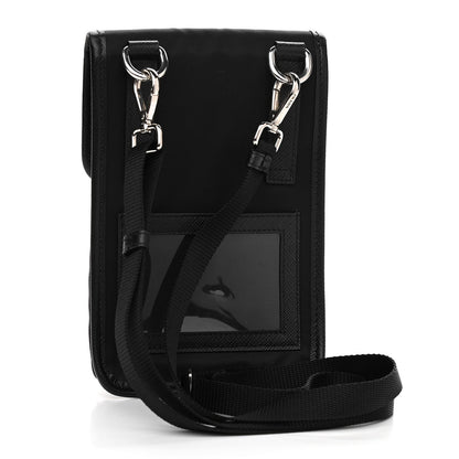 Prada Tessuto Nylon Saffiano Phone Case Crossbody Black 3 of 9