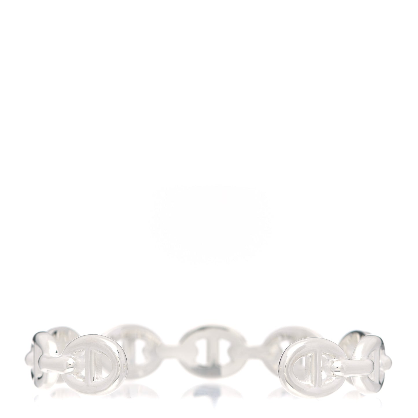 Sterling Silver MM Chaine d'Ancre Enchainee Cuff Bracelet SH
