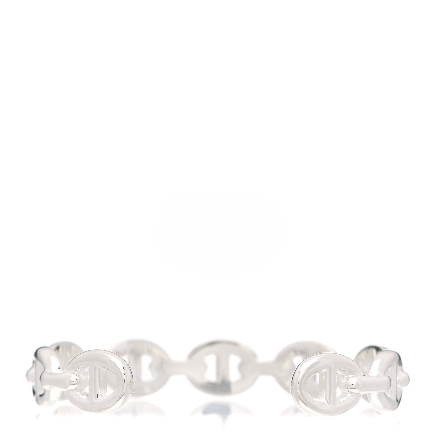Hermes Sterling Silver MM Chaine d'Ancre Enchainee Cuff Bracelet SH 3 of 6