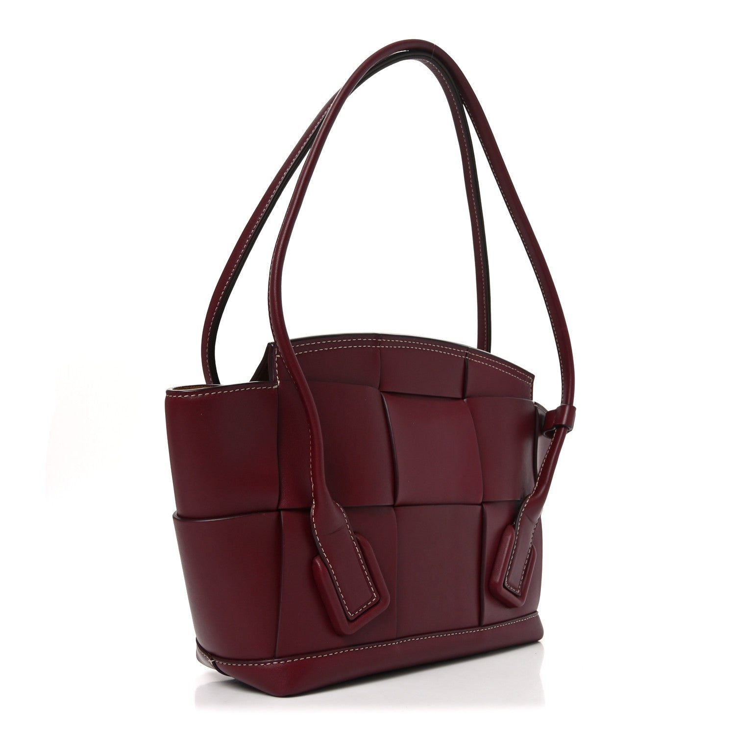 Bottega Veneta Calfskin Mini Maxi Intrecciato Arco Burgundy 3 of 11