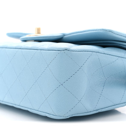 Chanel Caviar Quilted Small Double Flap Light Blue 10 of 10