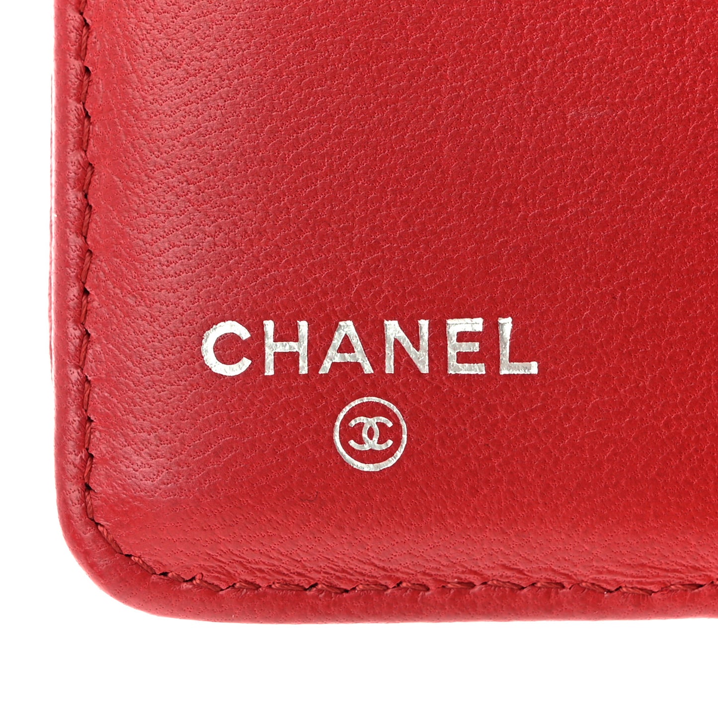 Lambskin Quilted CC French Wallet Red