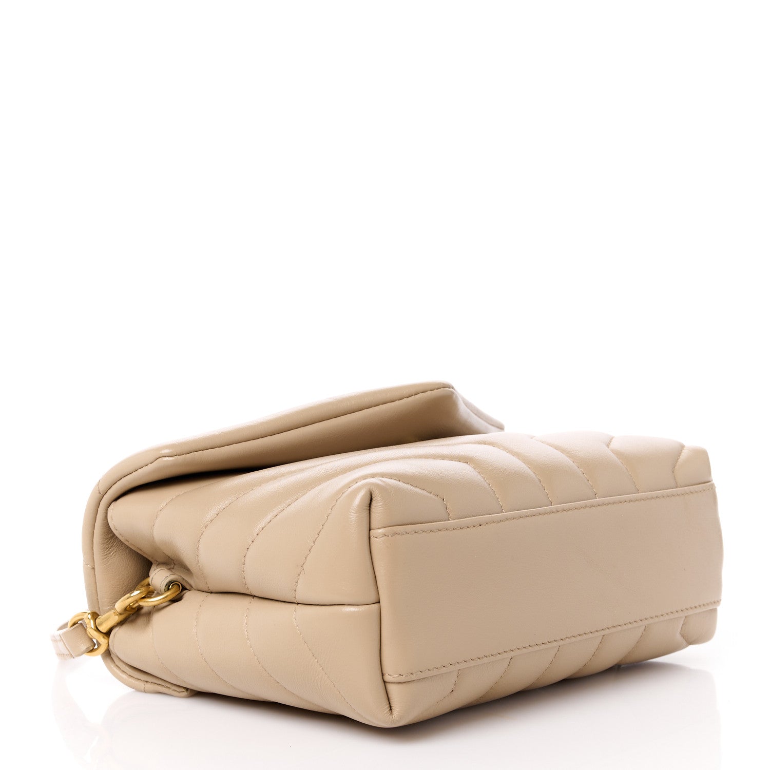 Saint Laurent Calfskin Y Quilted Monogram Toy Loulou Crossbody Bag Dark Beige 4 of 12