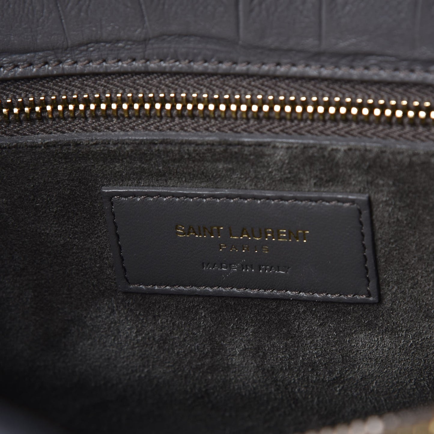 Calfskin Crocodile Embossed Small Sac De Jour Fog