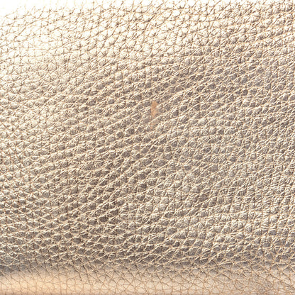 Prada Metallic Vitello Daino Zip Around Wallet Gold 8 of 9
