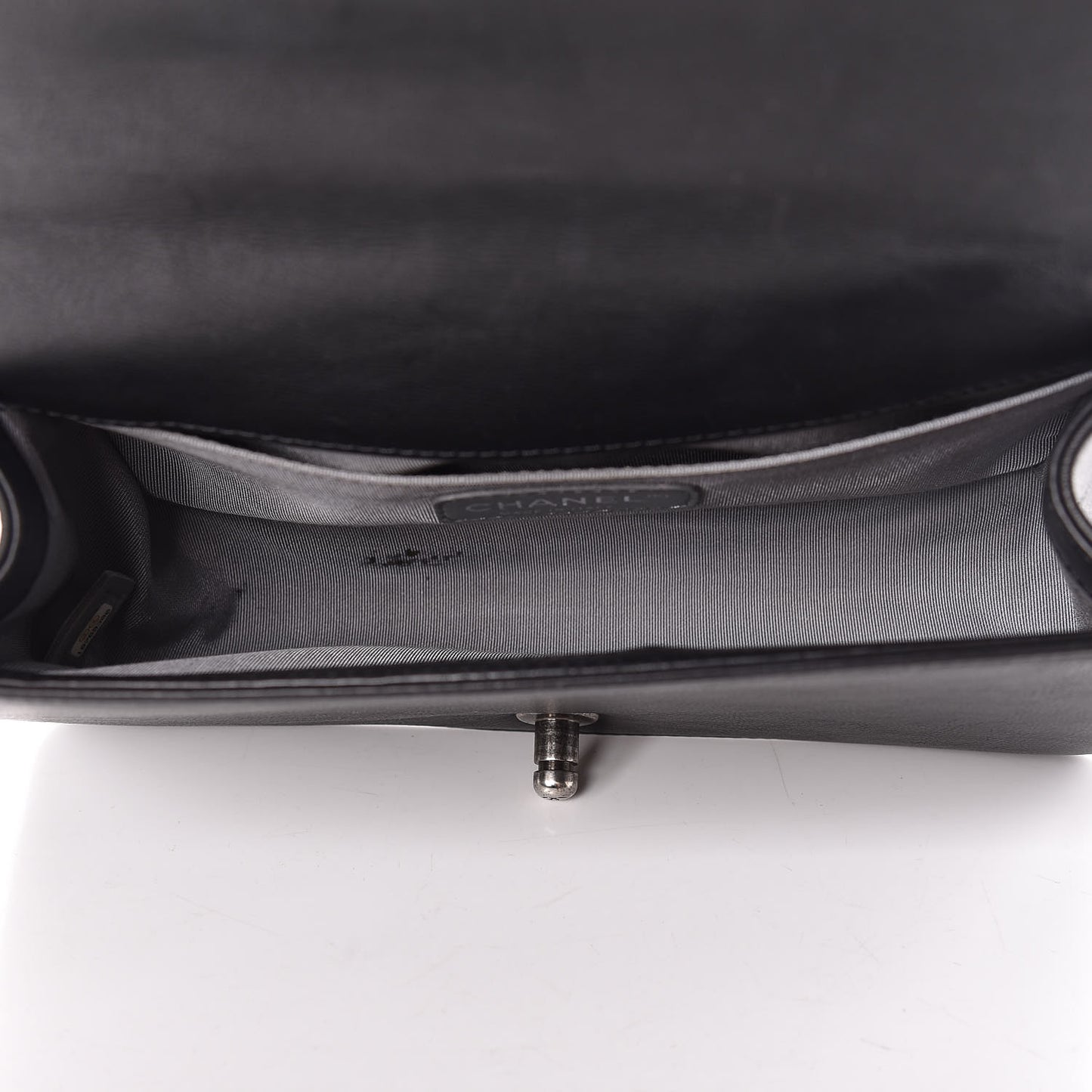 Calfskin Double Stitch Medium Boy Flap Black