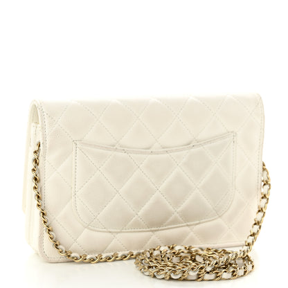 Chanel Caviar Quilted Wallet On Chain WOC White 3 of 12